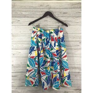 VINTAGE Size 14 Hunter Sportswear Leaf Print Skirt